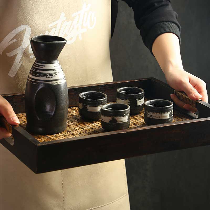 Cross-border Japanese-style Liquor Pot Creative Ceramic Wine Set Wine Dispenser Burning Wine Pot Wine Glass Household Restaurant Liquor Pot