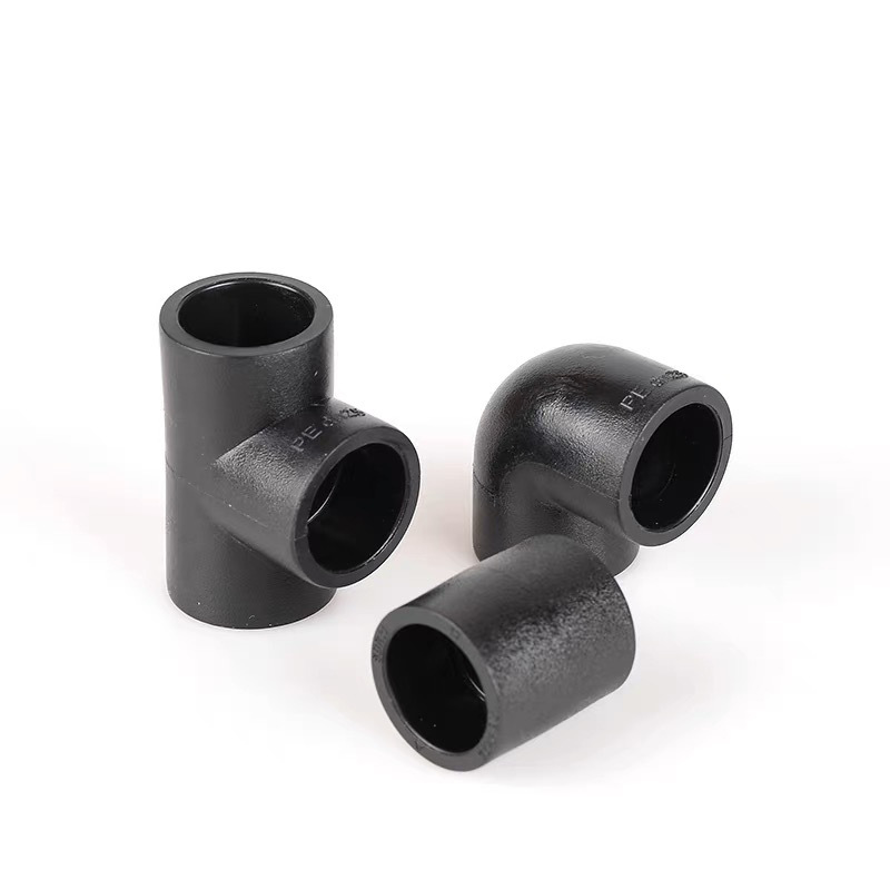 Hot melt PE pipe fittings new material socket PE internal and external wire tee tap water pipe fittings pipe fittings factory wholesale