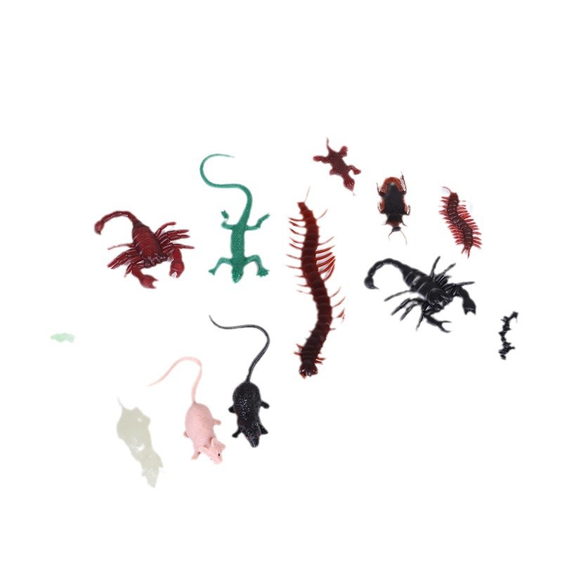 Plastic Black Luminous Scorpion Black Bat Halloween Toy Accessories Trick Centipede Spider Clown