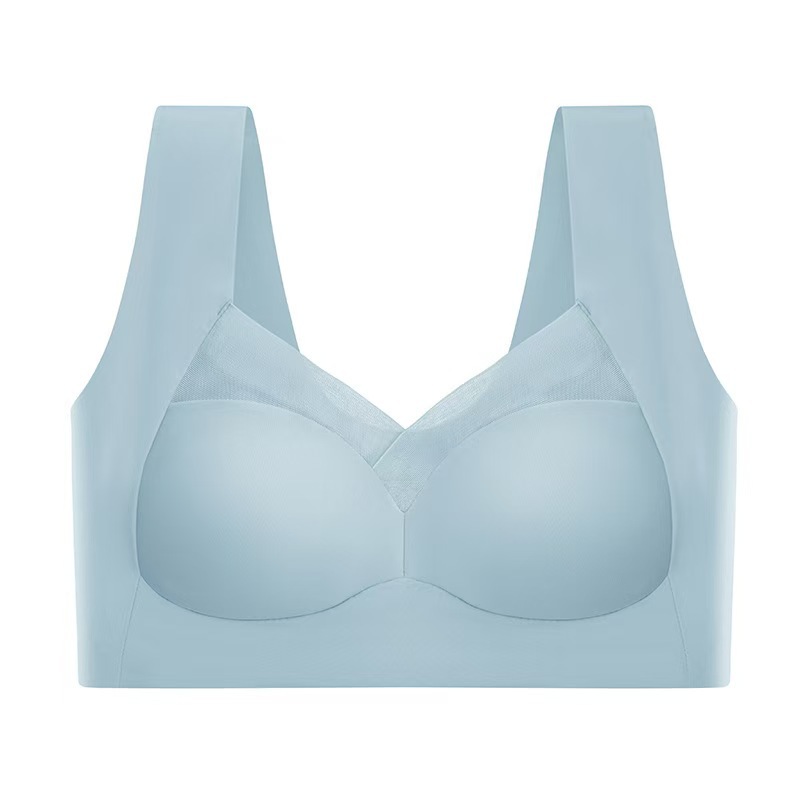 Non-marking Underwear Women's Small Chest Gathering Thin Non-steel Rings Fixed Non-empty Cup Outer Expansion Anti-gravity Underwear Anti-sagging