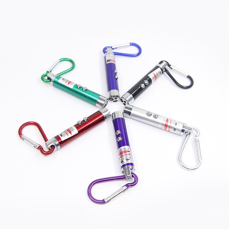 Carabiner small flashlight three-in-one laser flashlight UV fluorescent agent detection money detector LED lighting lamp