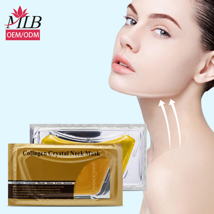 Cross-Border English Version Collagen Neck Mask Lightening Neck Care Gel Crystal Neck Mask Patch in Stock
