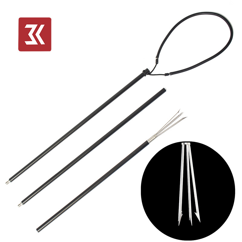 Алюминиевая рыболовная вилка, нержавеющая сталь, 5 зубьев, гарпун с зазубринами, 3 секции 2 метра, 2 секции 1.34 метра, двуцелевой гарпун