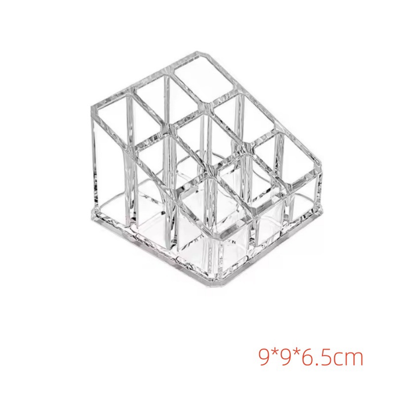 Cross-border Acrylic Lipstick Storage Box Multi-grids Lipstick Lip Glaze Organizer Dressing Table Desktop Transparent Lipstick Rack