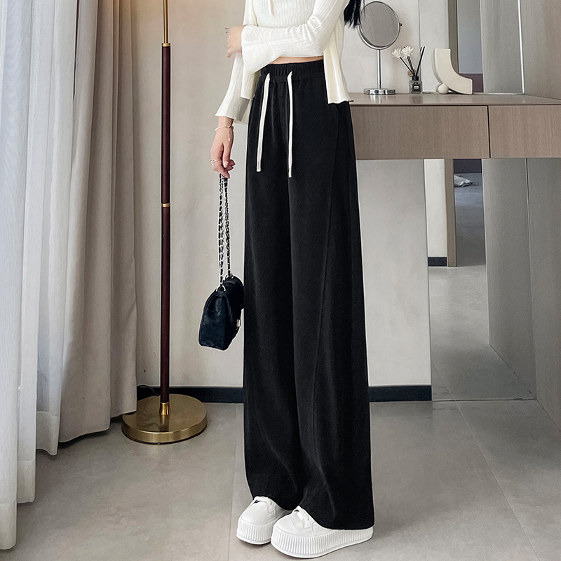 plus size Narrow Banana Pants Women's 2025 Spring New chubby girl Slimming Loose Wide Leg Pants Casual Sports Pants