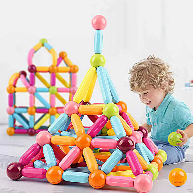 Children's Puzzle Building Blocks Toys Magnetic Stick Pieces Varied Build Jigsaw Puzzle Playground Gifts Teaching Aware Kindergarten Prizes