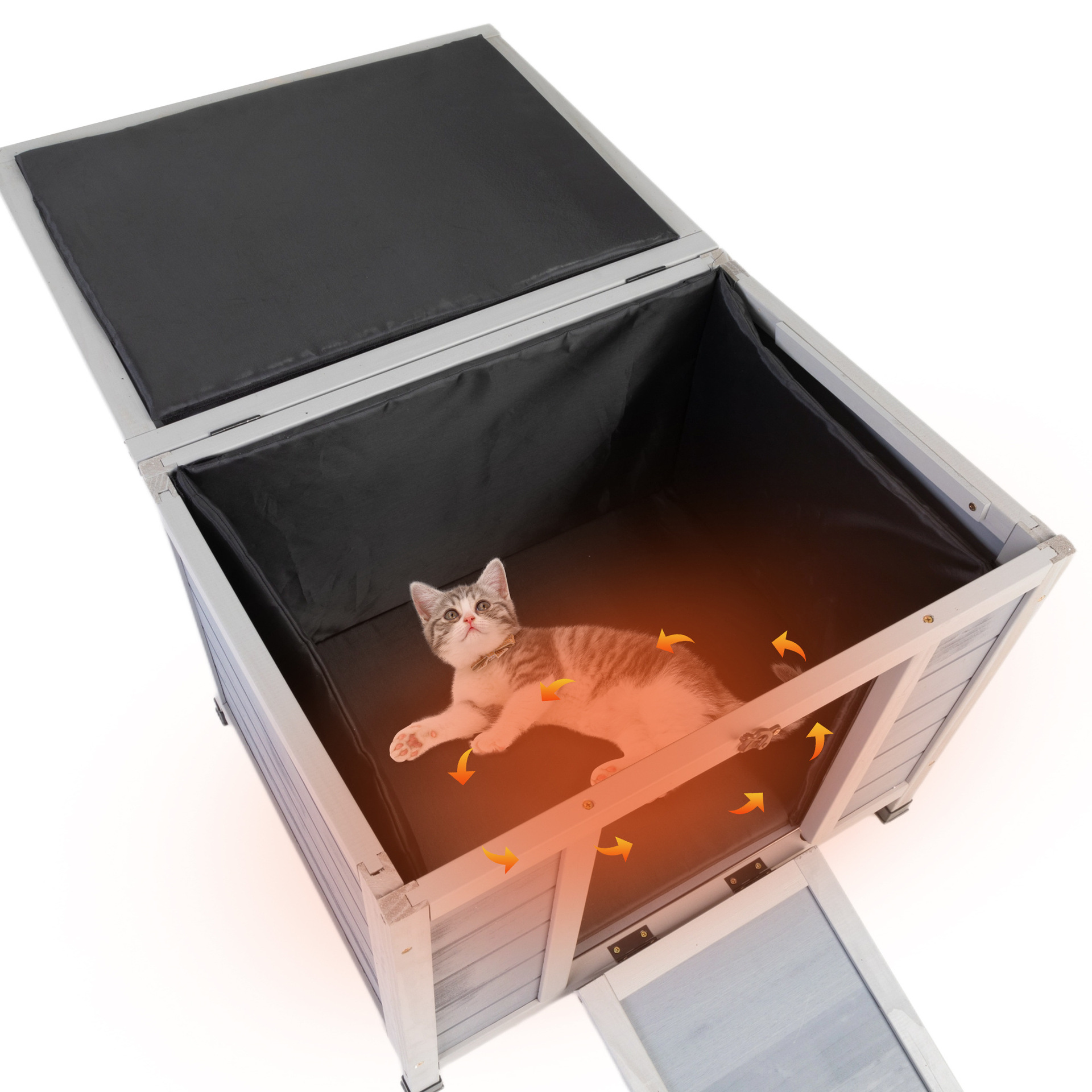 2025 New Cross-Border Dropshipping 24inch Wooden Cat Cages Outdoor Cat Houses Small Animal Houses Cross-Border Dropshipping