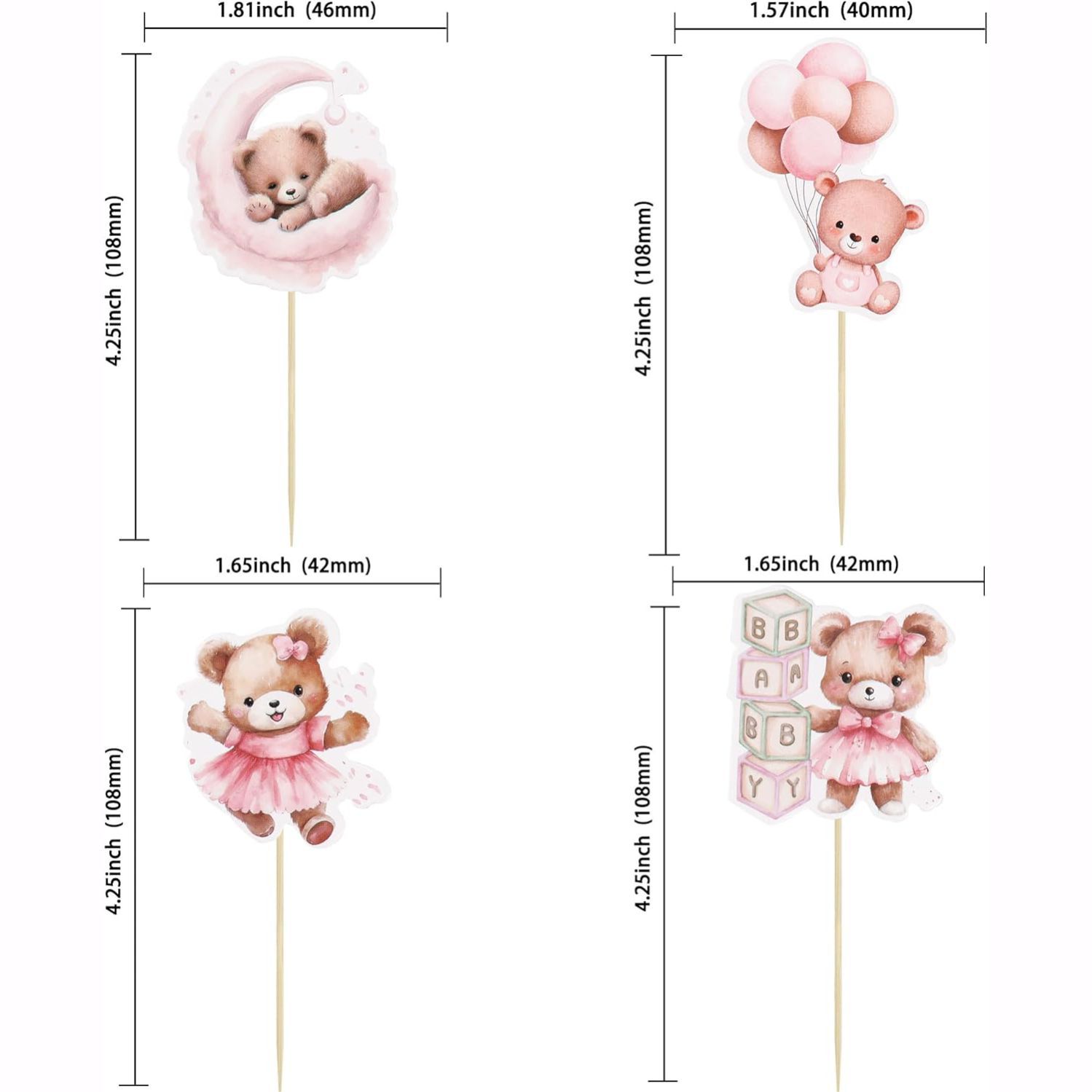 Cartoon Bear Children's Birthday Party Card Baby Shower Creative Cupcake Jungle Animal Theme Decoration