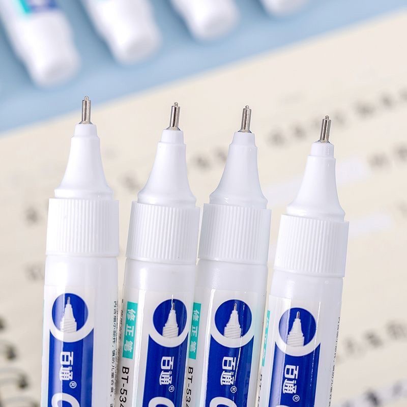 Baitong correction fluid correction fluid quick-drying office students to eliminate characters white traceless correction pen correction pen