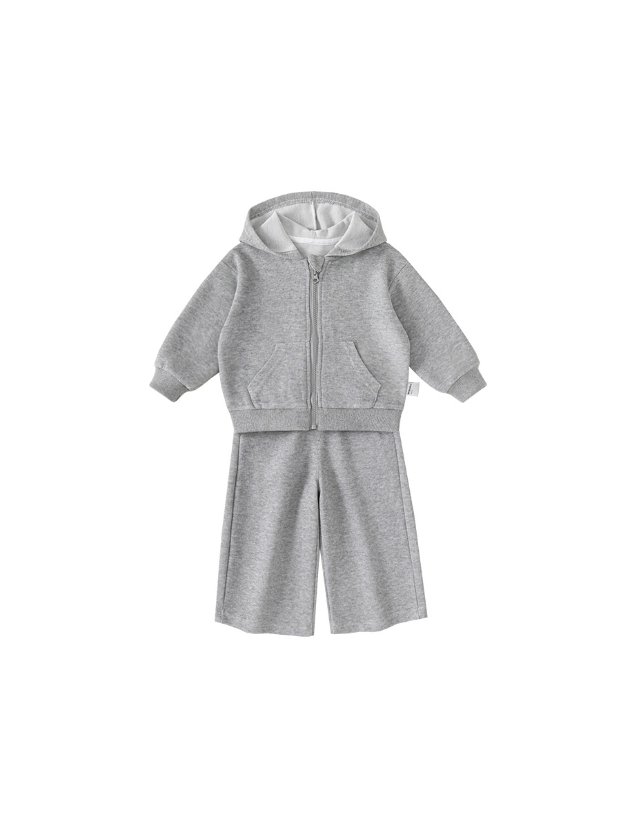 Yibao Kidsren's Clothing Kidsren's Suit Autum New Girls Spring and Autum Long-Sleeved Hooded Sweatshirt Boys Sports Suit