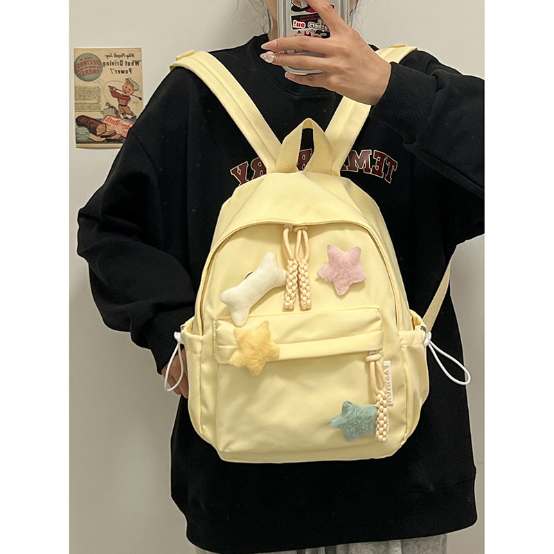 Школьный рюкзак для девушек, студентов средней школы и колледжа, простой, универсальный, милый рюкзак с пятью звездами