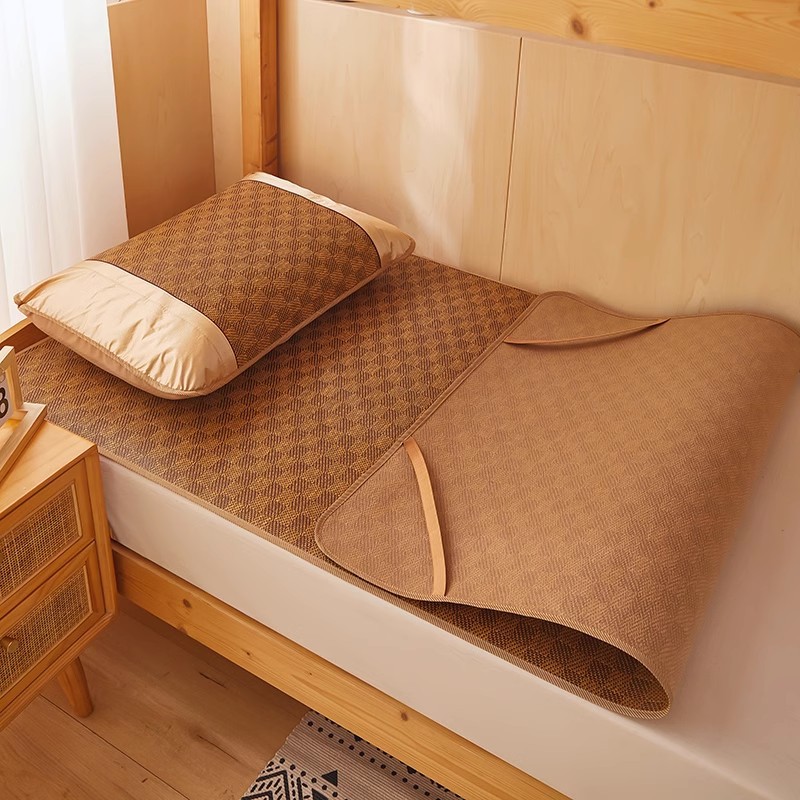 Factory wholesale wormwood rattan mat bedding summer home ice silk mat three-piece single double dormitory mat