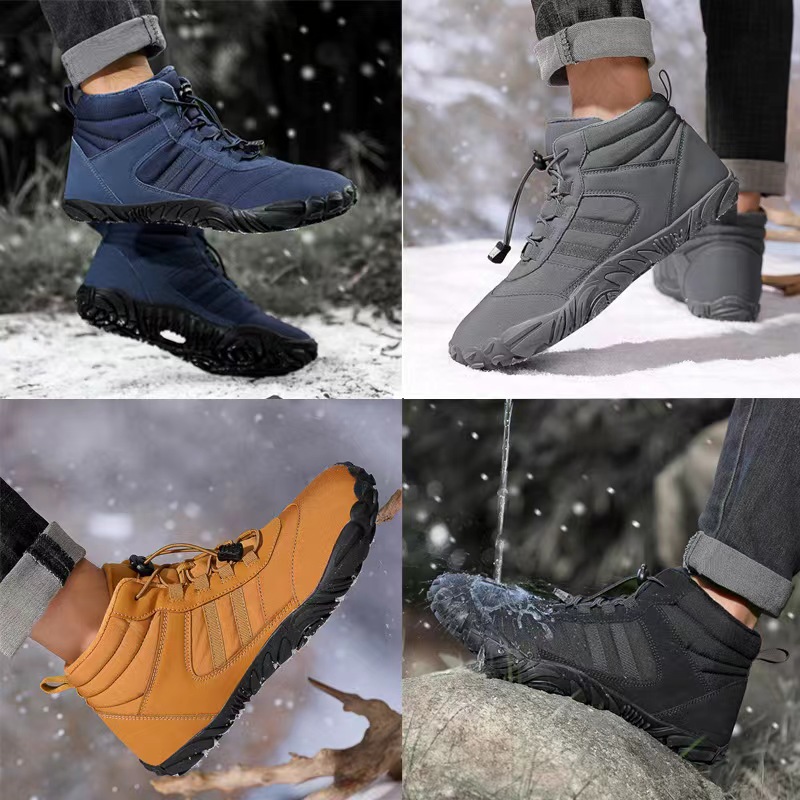 Factory Direct sales winter cotton shoes couple's outdoor snow thickened fleece-lined climbing non-slip cold-proof warm waterproof shoes