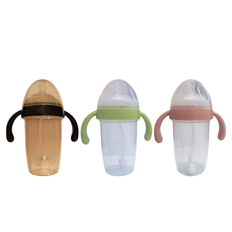 Imitation breast milk PP bottle 6 months old over 12 one-year-old baby weaning straw gravity ball to prevent flatulence