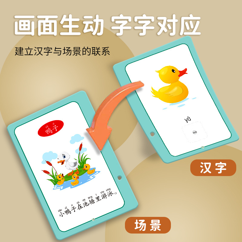 Literacy Quiet Book 3-6 Years Old Enlightenment Word Recognition Paste Book Game Tear-Off Book Early Kidshood Education Kidsren's Educational Toys