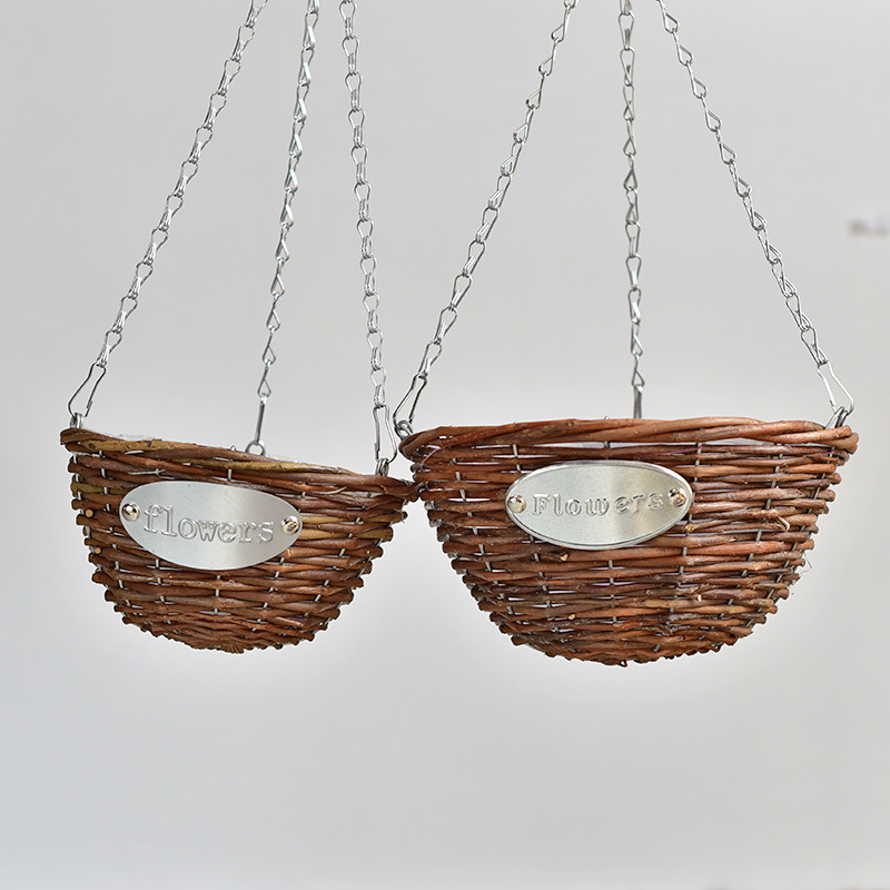 Wicker Hanging Baskets for Succulents and Green Plants, Garden-Style Woven Wall Hanging Hanging Baskets Wholesale Weaving