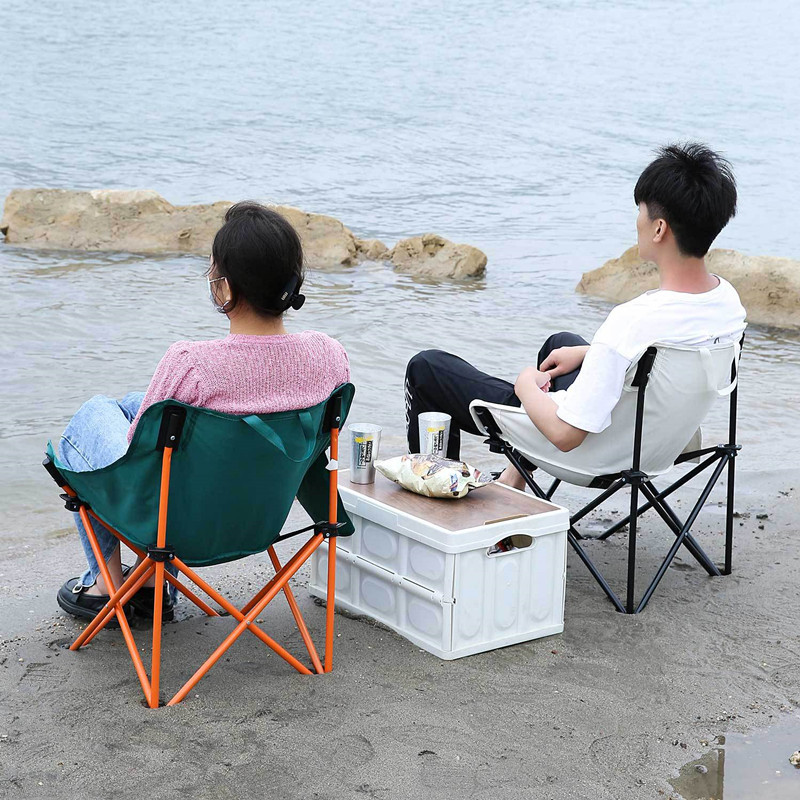 Outdoor Folding Chair Portable Outdoor Stool Beach Chair Camping Camping Lightweight Folding Arc Moon Chair Wholesale