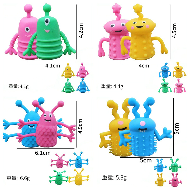 Cross-Border Prank Toys Little Devil Finger Doll Rainbow Color Little Monster Finger Doll Vent Small Toy