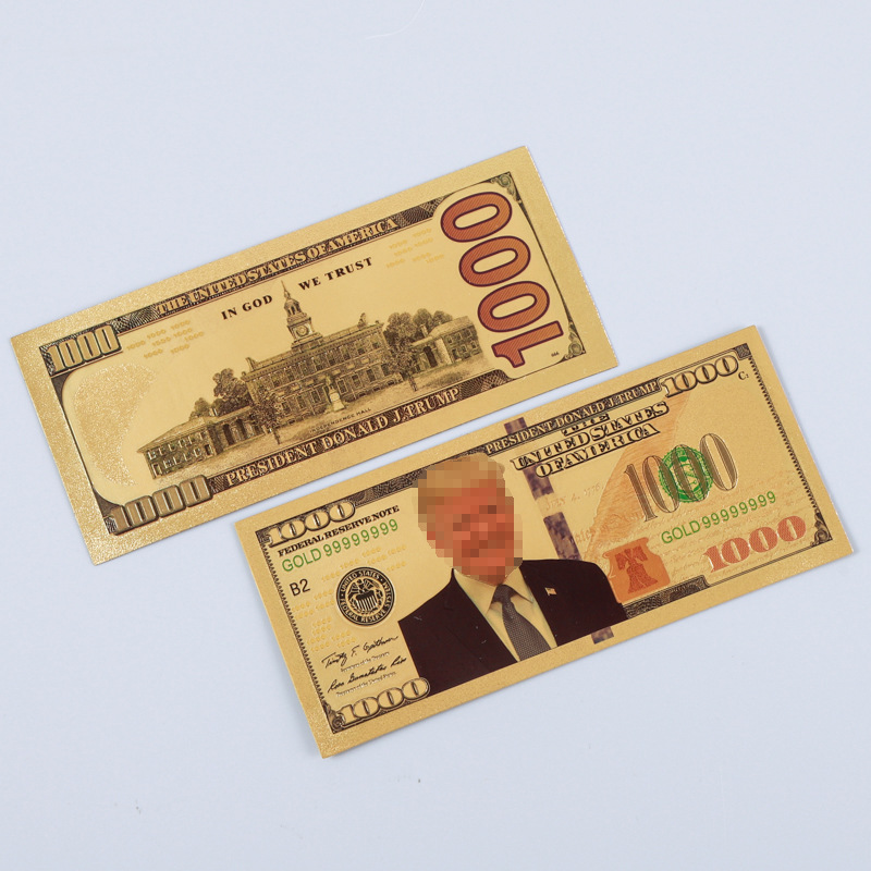 Cross-Border Beauty 1000 Goddess 2 Gold Foil Commemorative Banknotes Collection Craft Gifts Gifts Various Gold Foil Products Customized