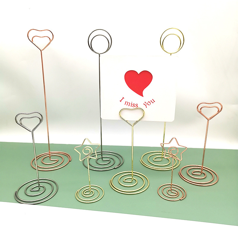 Step-in Peacock round business card holder metal love note holder shape business card holder rose gold desktop message holder