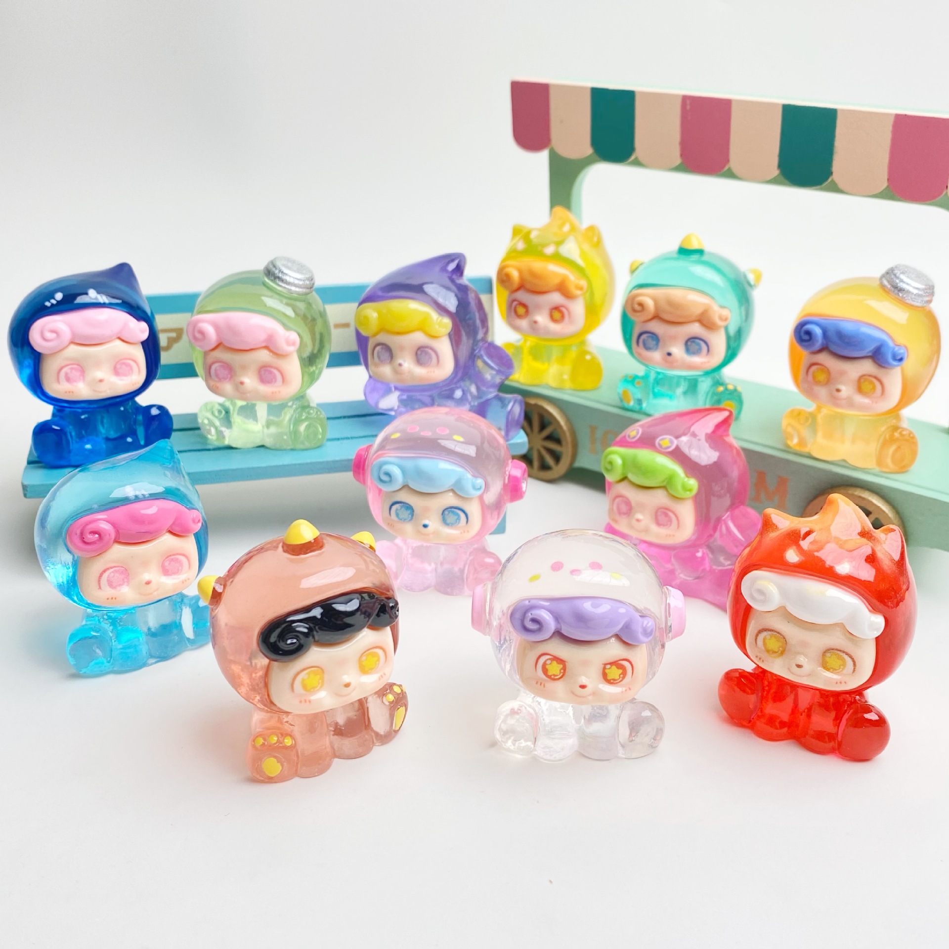 New Transparent Player Zai Zai Resin Figurine Cartoon Cute Creative Trendy Toy Doll DIY Accessories