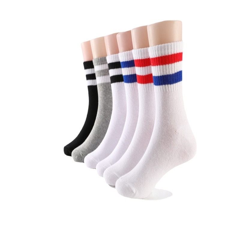 Children's socks striped cotton white socks baby socks wholesale two bar children's socks boys and girls socks