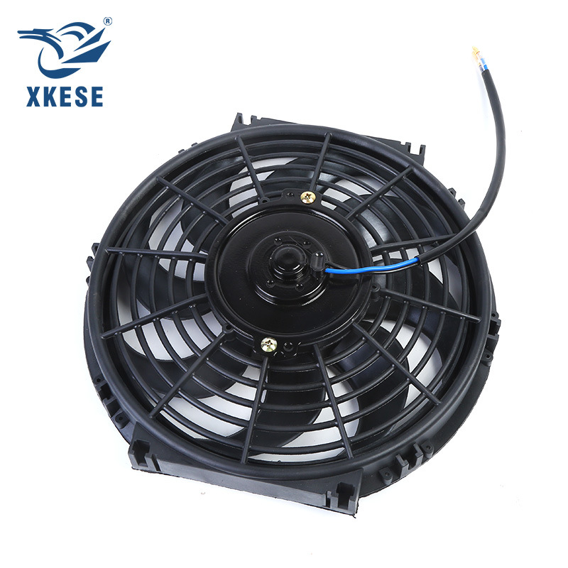Cooling fan 12V car machine car air conditioning cooling fan 10 inch modified ultra-thin general car fan curved blade