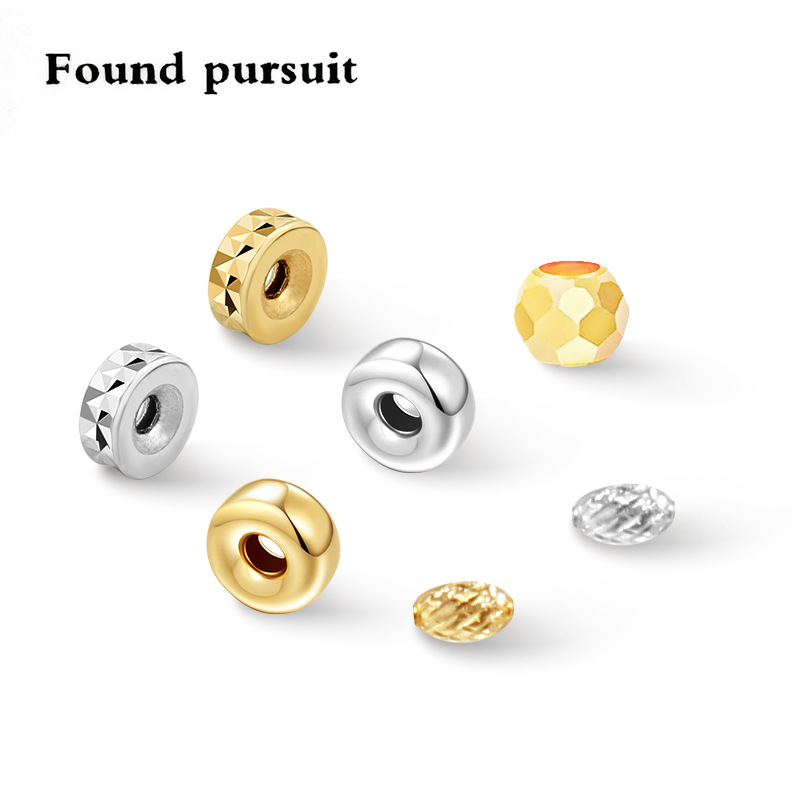 Чистые 18K золотые бусины абакус, промежуточные бусины, браслет, аксессуары для ювелирных изделий DIY, жемчужные бусины Au750