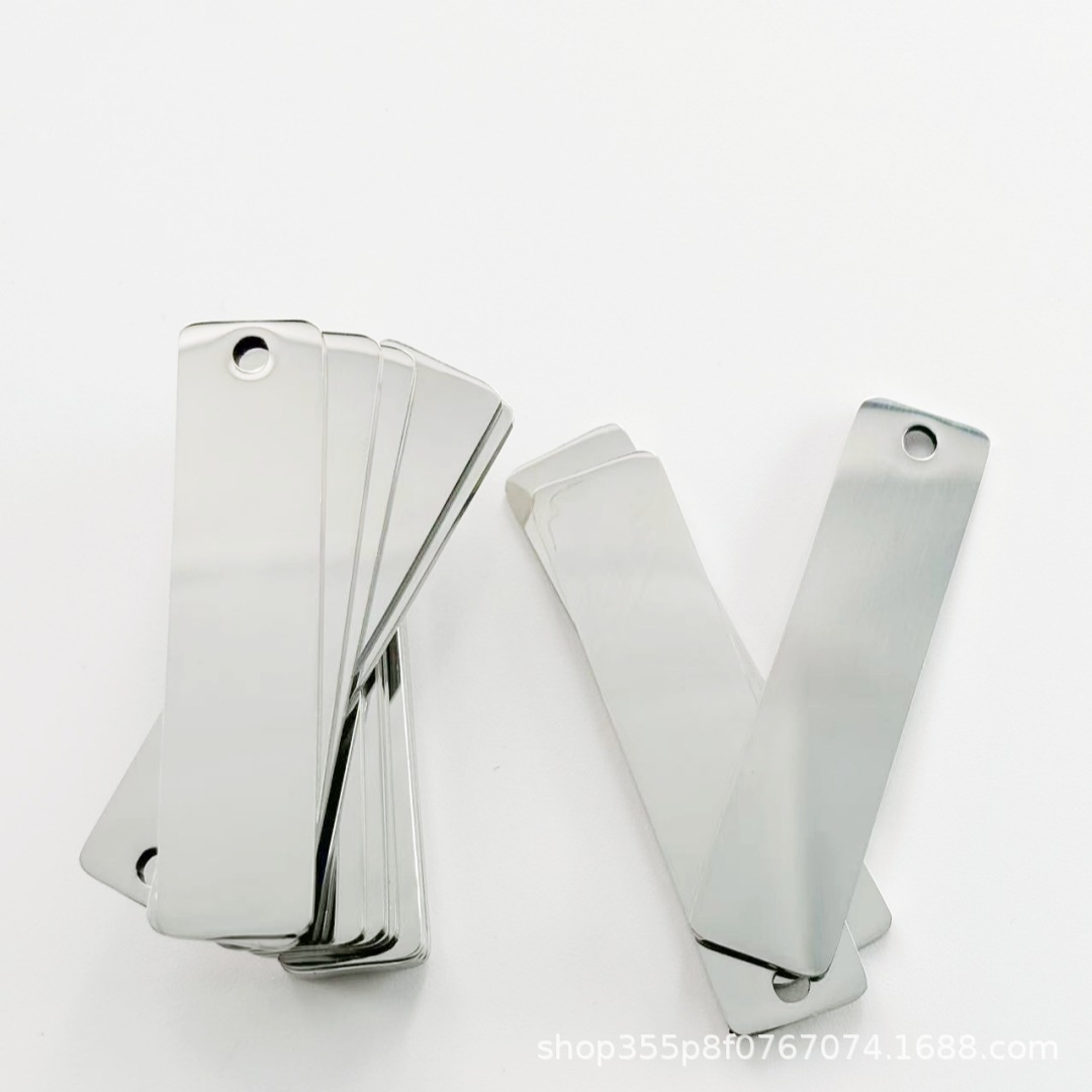 Mirror polished army tag Dog Tag pet tag peach heart pendant round tag long tag animal head pendant