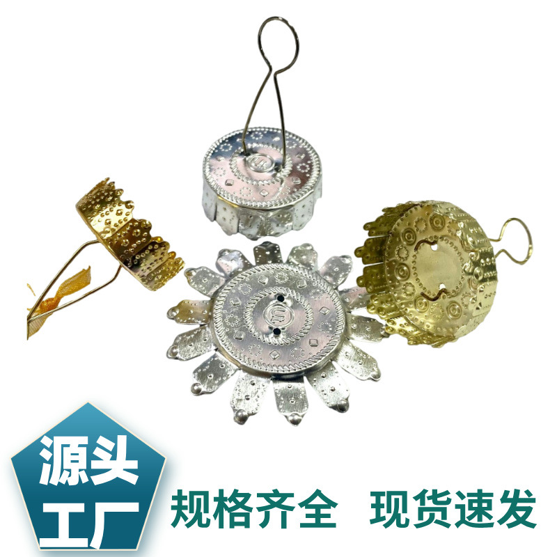 Christmas glass ball cover flower point aluminum cover PET plastic ball cap Christmas ball accessories manufacturers in stock wholesale