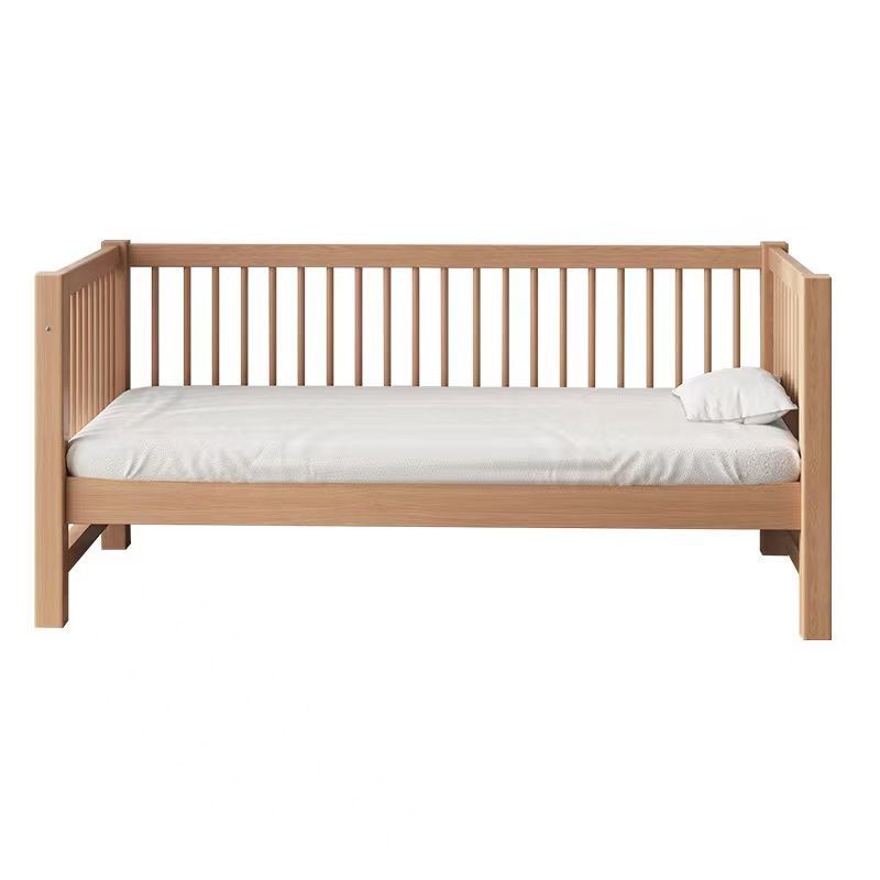 Walnut Children's Bed Crib Pure Solid Wood Crib Boy Girl Beech Bed Single Bed Children's Spliced ​​Bed