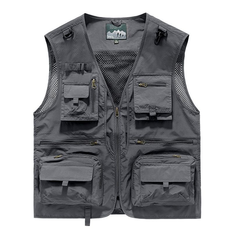 Spring and Autumn New Mesh Quick-drying Vest Men's Casual Outdoor Multi-bag Fishing Photography Vest 8512