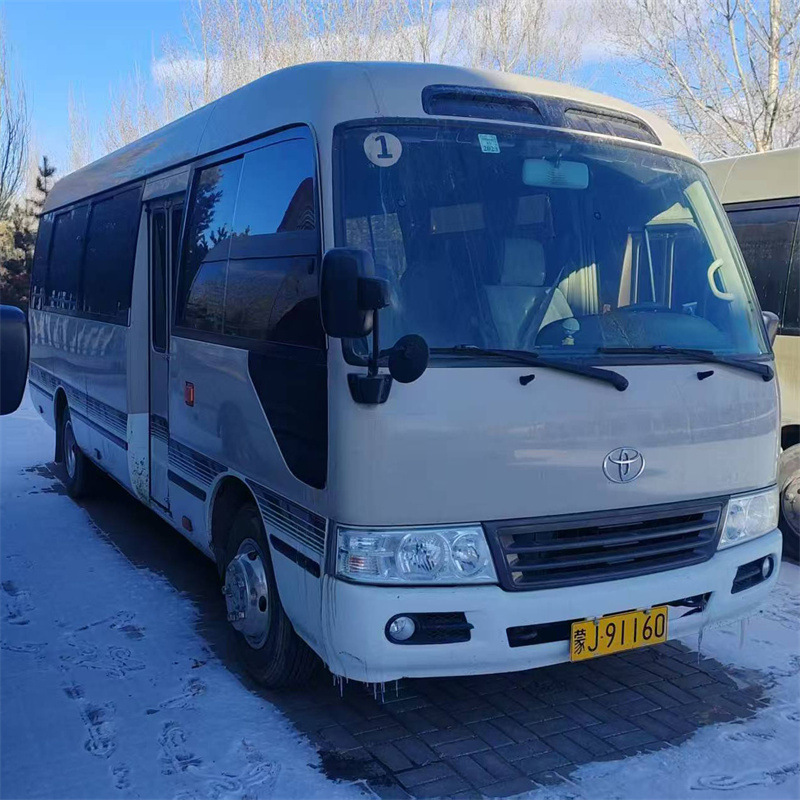 Export Second-Hand Toyota Coaster Bus High-End Technology Cloth Seat Cover 20-Seat Aviation Seat Business Type