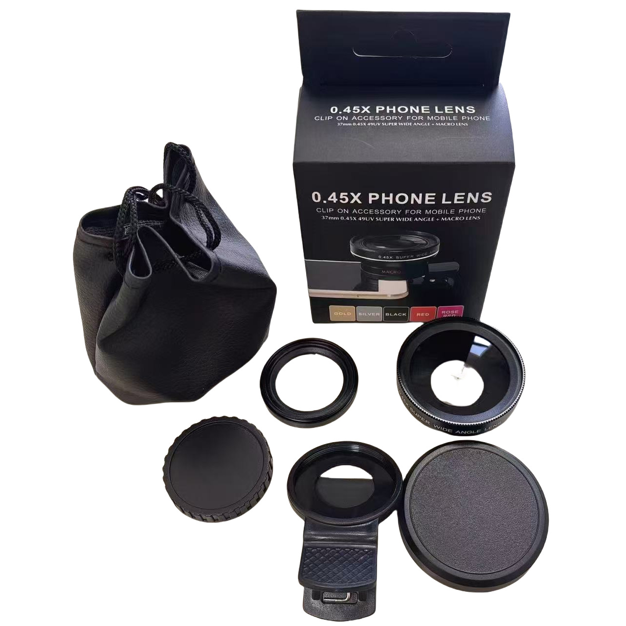 Real Factory 0.45X Wide-Angle Macro Two-In-One Mobile Phone Lens Hd Camera External Universal Mobile Phone Lens