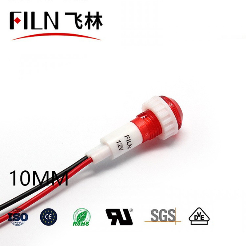 10mm mushroom head with line indicator LED small signal lamp 12V220V manufacturer (FL1P-10NW-2)