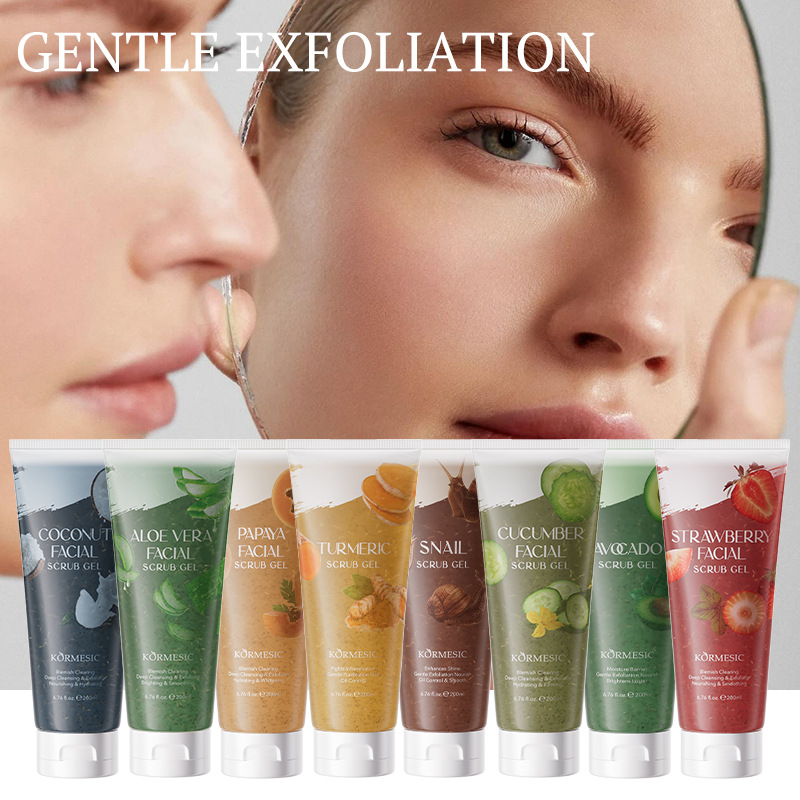 Kormesic Aloe Vera Facial Scrub Gel Scrub Cream Facial Cleanser Cross-Border Foreign Trade Manufacturer Wholesale