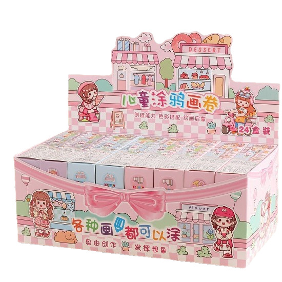 Graffiti Scroll Puzzle Coloring Painting Paper Long Scroll Kindergarten Baby Coloring Creative Handmade Kidsren's Drawing Paper