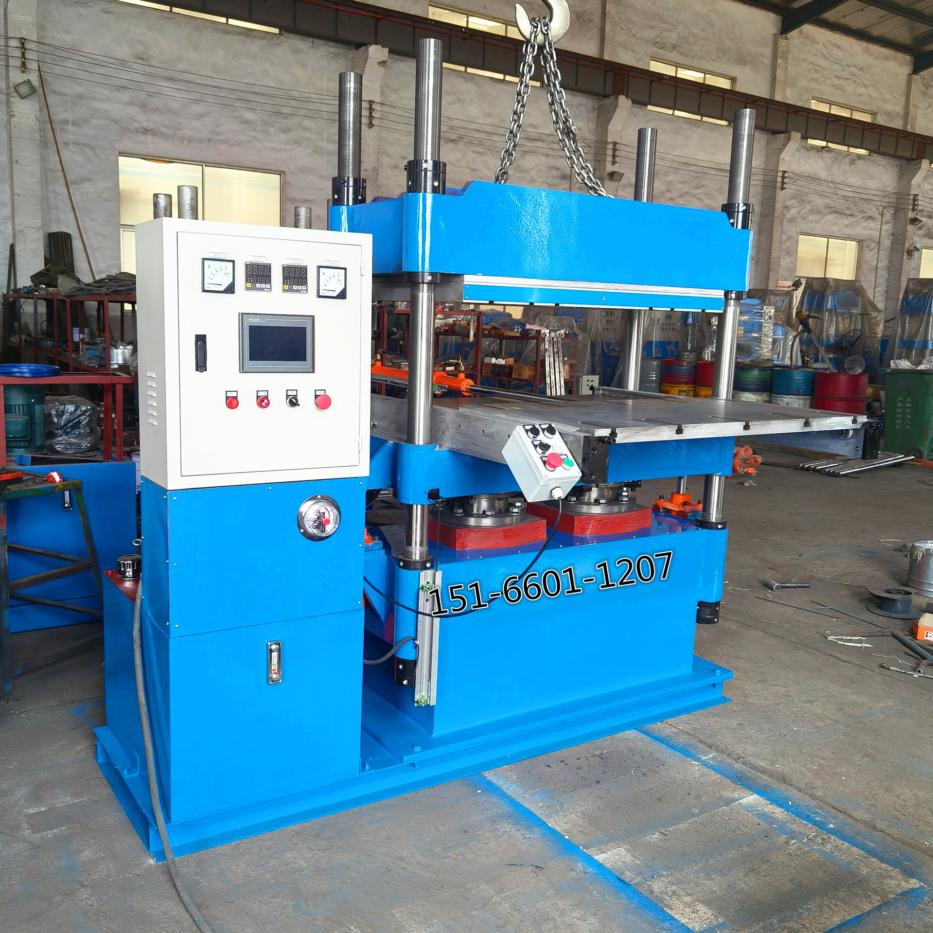 Butterfly Valve Hanging Rubber Hot Pressing Molding Machine 100t Double Cylinder Column Molding Machine Automatic Vulcanizing Machine