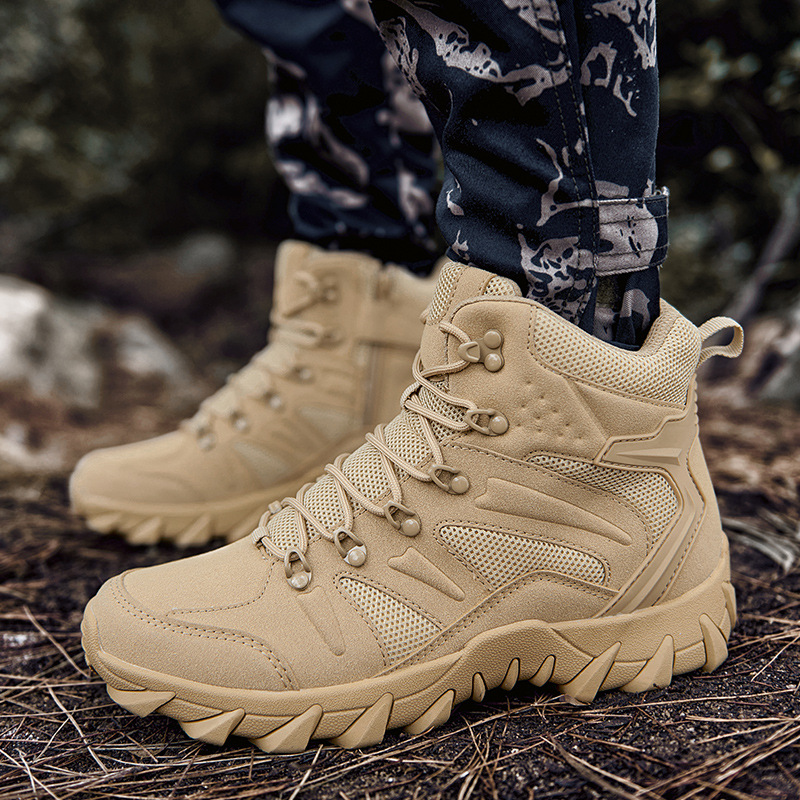 Military Boots Men's Cross-border plus size Combat Help Tooling Security Shoes Delta Mountaineering Shoes Outdoor Camping Desert Boots
