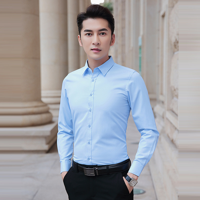 White Shirt Men's Long-sleeved Non-ironing Slim-fit Business Work Clothes Large Size Professional Dress Men's Shirt M-8XL