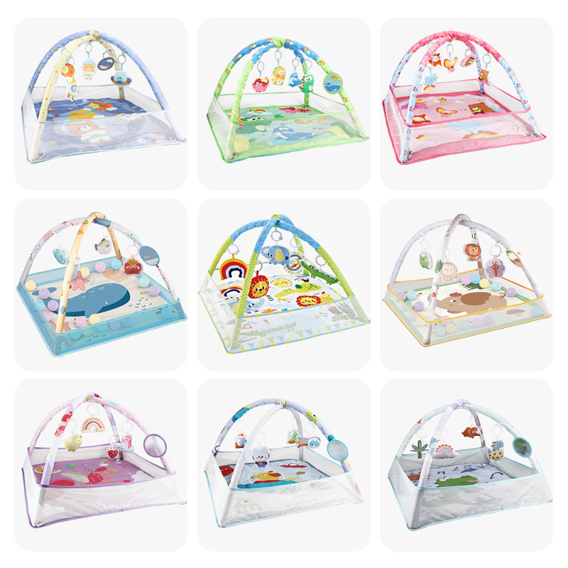 Cross-border in stock wholesale baby ocean ball fence fitness rack toy baby multi-functional crawling mat game blanket