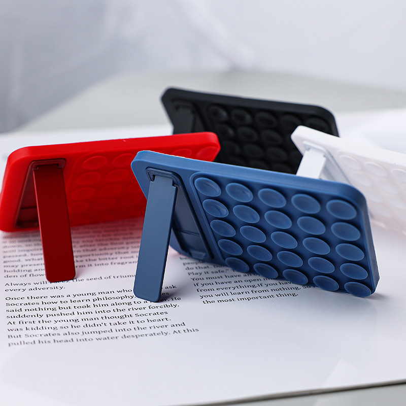 Silicone Suction Cup Holder Multifunctional Mobile Phone Case Back Sticker Folding Silicone Holder Glass Self-Adhesive Anti-Slip Desktop Holder