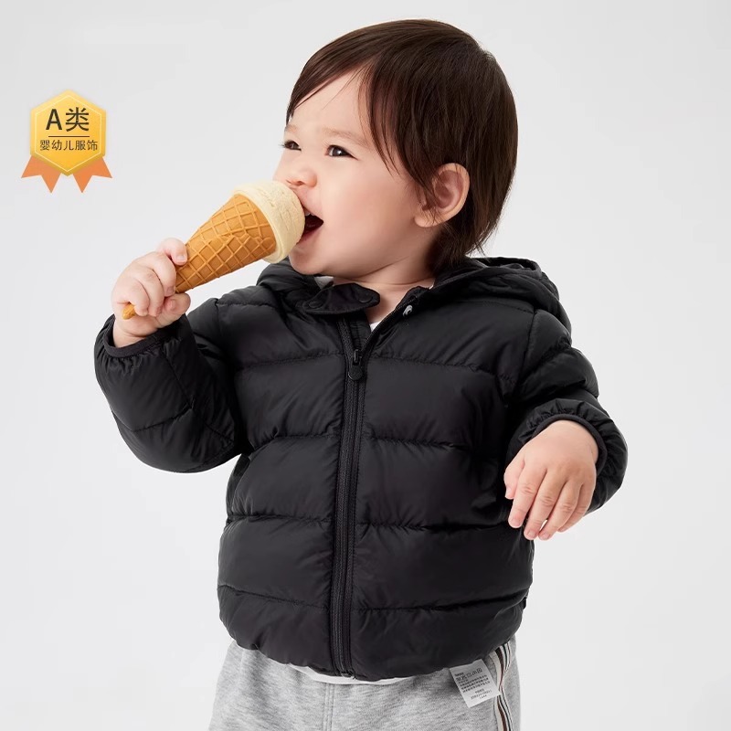 Скидка на детскую пуховку вне сезона, зимняя новая легкая куртка для девочек с капюшоном, милая