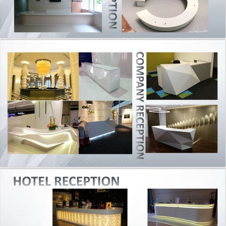 Artificial Stone Reception Desk Service Desk Artificial Stone Acrylic Semi-Circular Arc Reception Desk One-Piece Molding