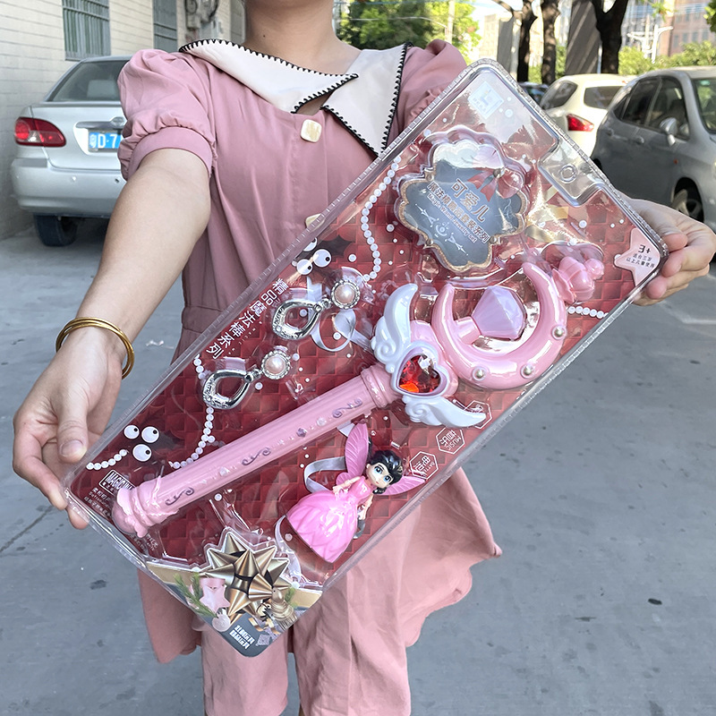 Игрушка для девочек Светящаяся волшебная палочка Электрический звук и свет Музыкальные серьги Маленькие принцессы Ювелирные изделия Игрушка для игрового домика