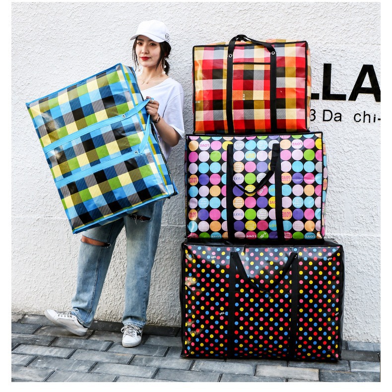 Non-woven fabric coated moving bag large water-repellent luggage packing bag large capacity quilt storage travel bag wholesale