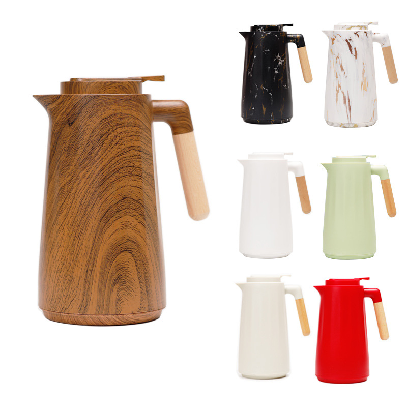 Cross-Border Insulated Water Kettle Household Wooden Handle Large Capacity Coffee Pot Dormitory Thermo Hot Water Water Kettle Insulated Water Kettle Cup Convenient
