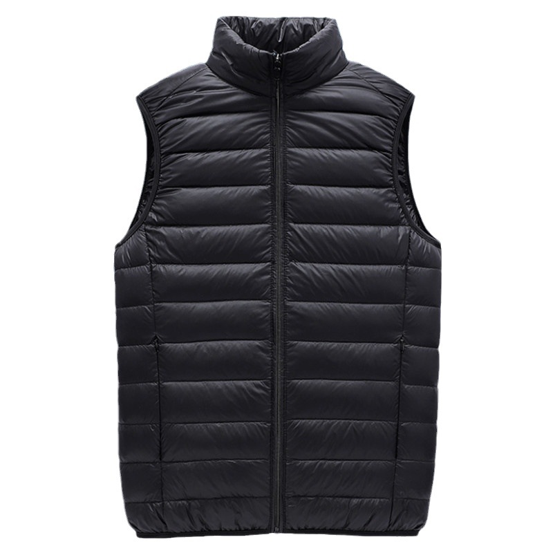 Vertical Collar Down Vest Men's 2024 Autumn and Winter New Fashionable Light Luxury Waistcoat Lightweight Down Jacket Vest Jacket