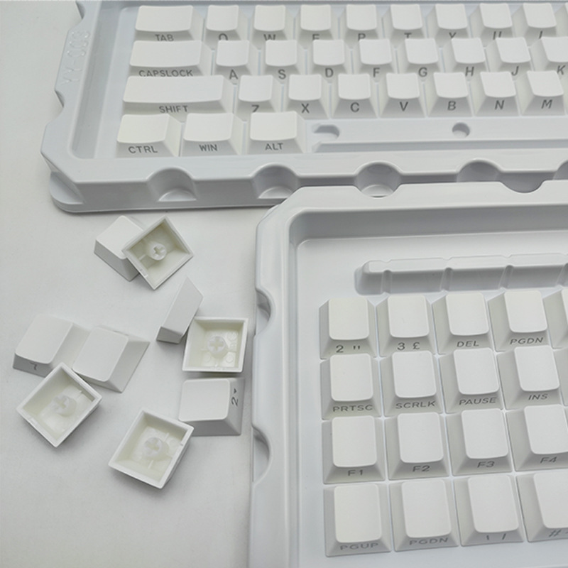 Pbt Side-Printed Keycaps, Closed Character, Double-Shot Injection Molding, Luminous Keycaps, Dye-Sublimation Material, Side-Printed White, 143 Keys