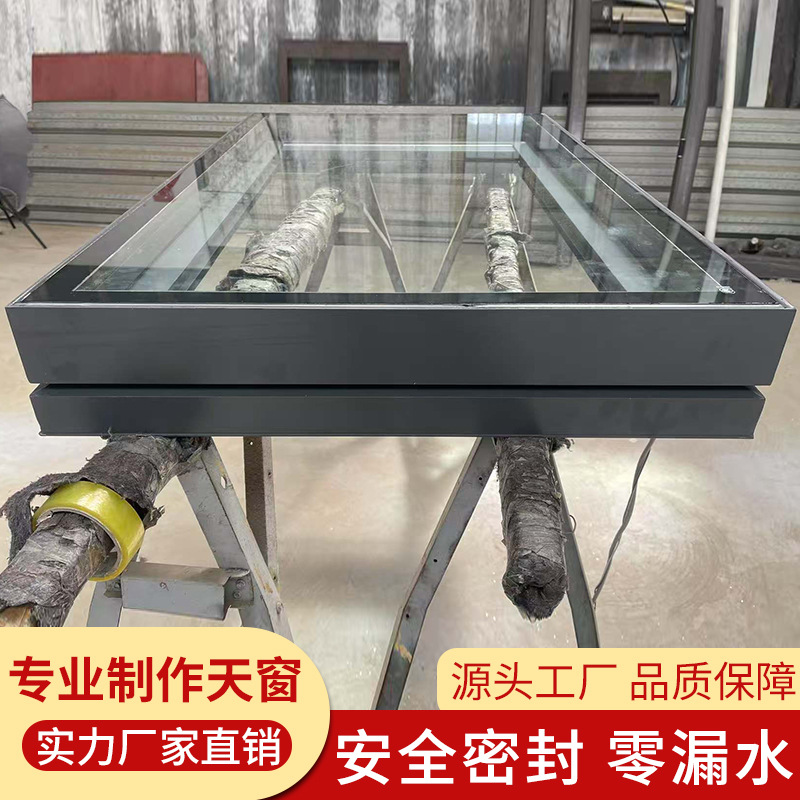 Aluminum Alloy Sloping Flat Roof Electric Skylight Roof Stair Window Skylight Attic Sun Room Basement Light Well